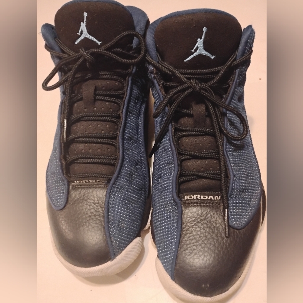 Nike Air Jordan 13 414575-400 Boys Blue Black Lace Up Sneaker Shoes